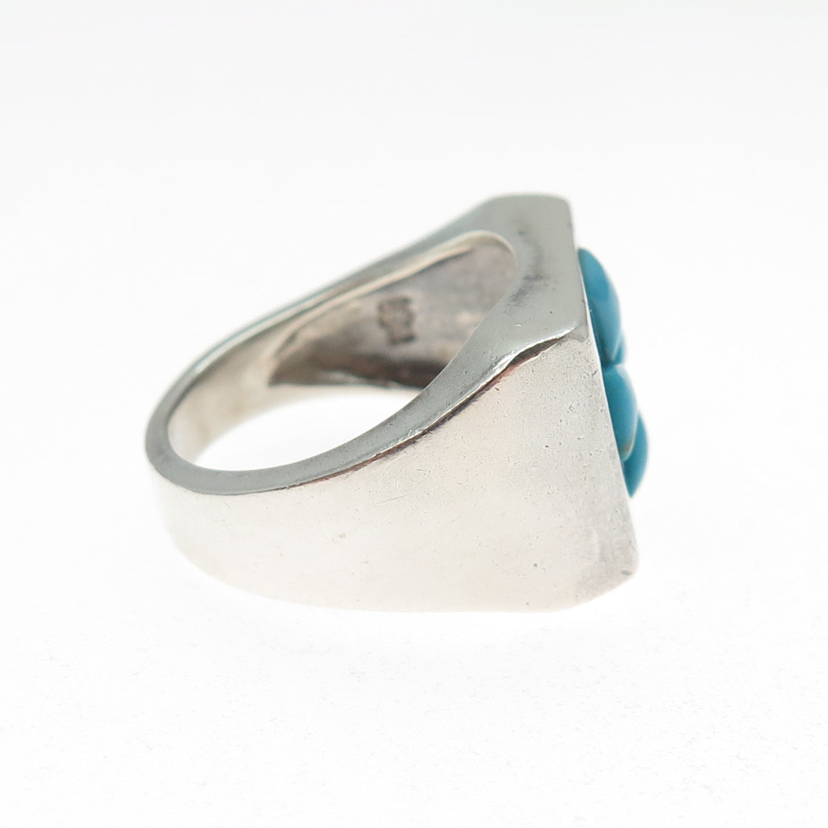 JAY KING DESERT ROSE 925 Sterling Vintage Real Turquoise Cross Ring Size 10.25