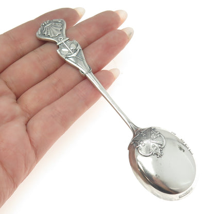 PAGE KEEN & PAGE 925 Sterling Silver Antique 1917 London Pelican Plymouth Spoon