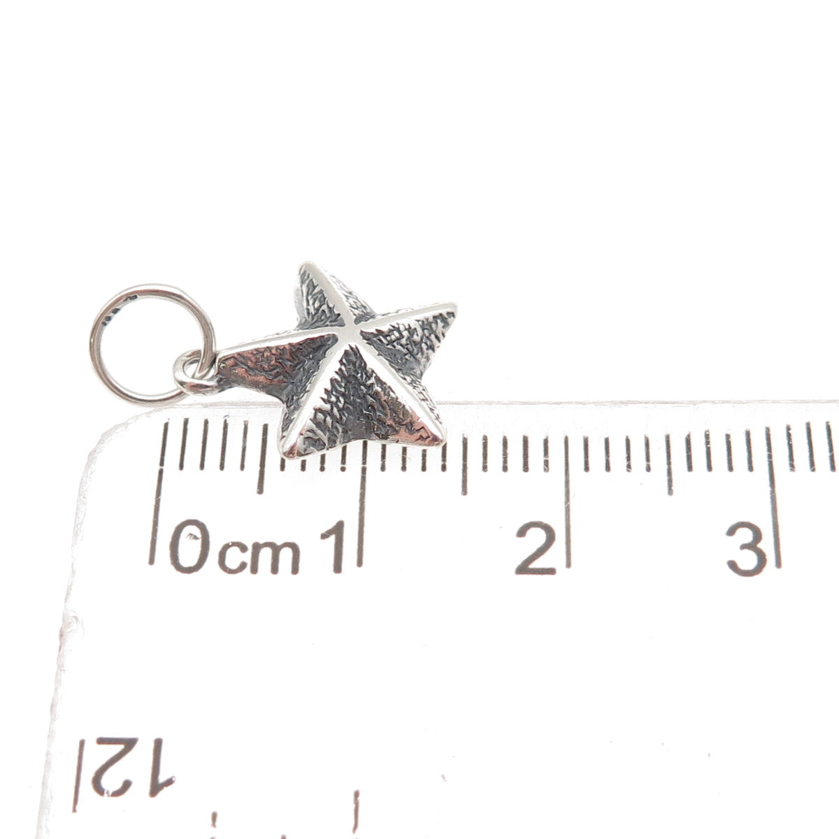 925 Sterling Silver Vintage Starfish Oxidized Mini Charm Pendant