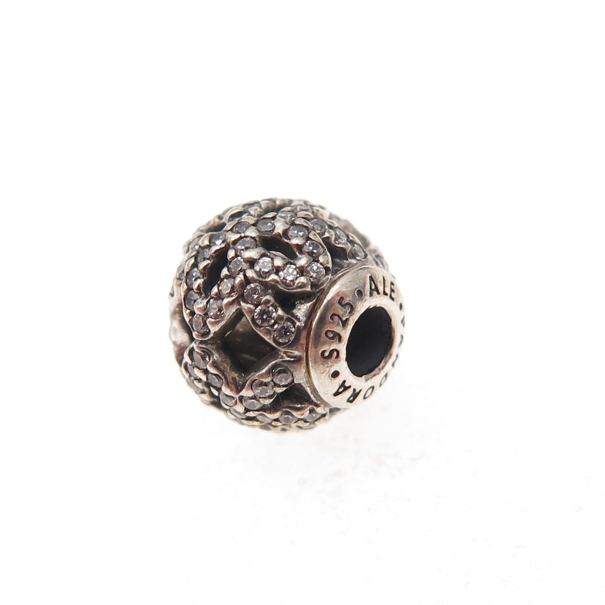 Pandora 925 Sterling Silver C Z Essence Appreciation Slide Bead Charm