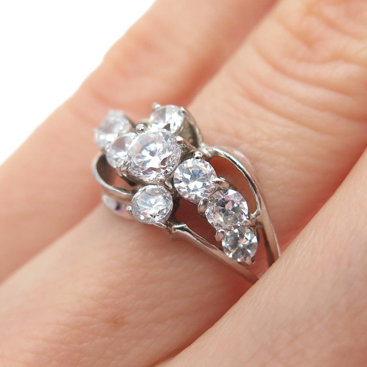 925 Sterling Silver Round-Cut C Z Promise Ring Size 6