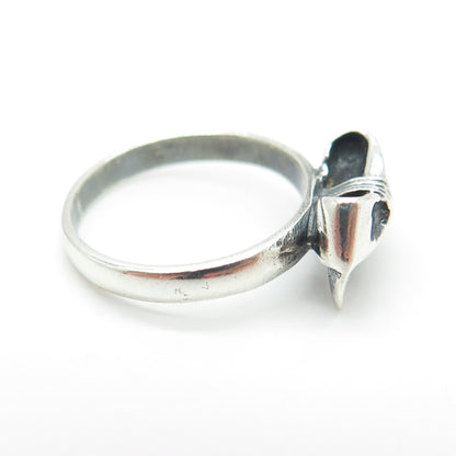 925 Sterling Silver Vintage Bow Oxidized Ring Size 4.5