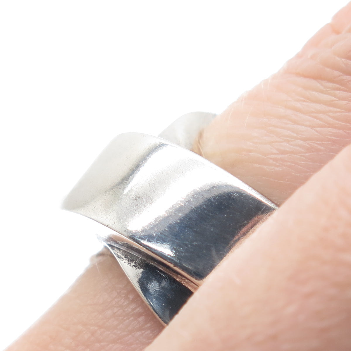 SILPADA Sterling Silver Vintage Modernist Crisscrossed Oxidized Ring Size 7.5