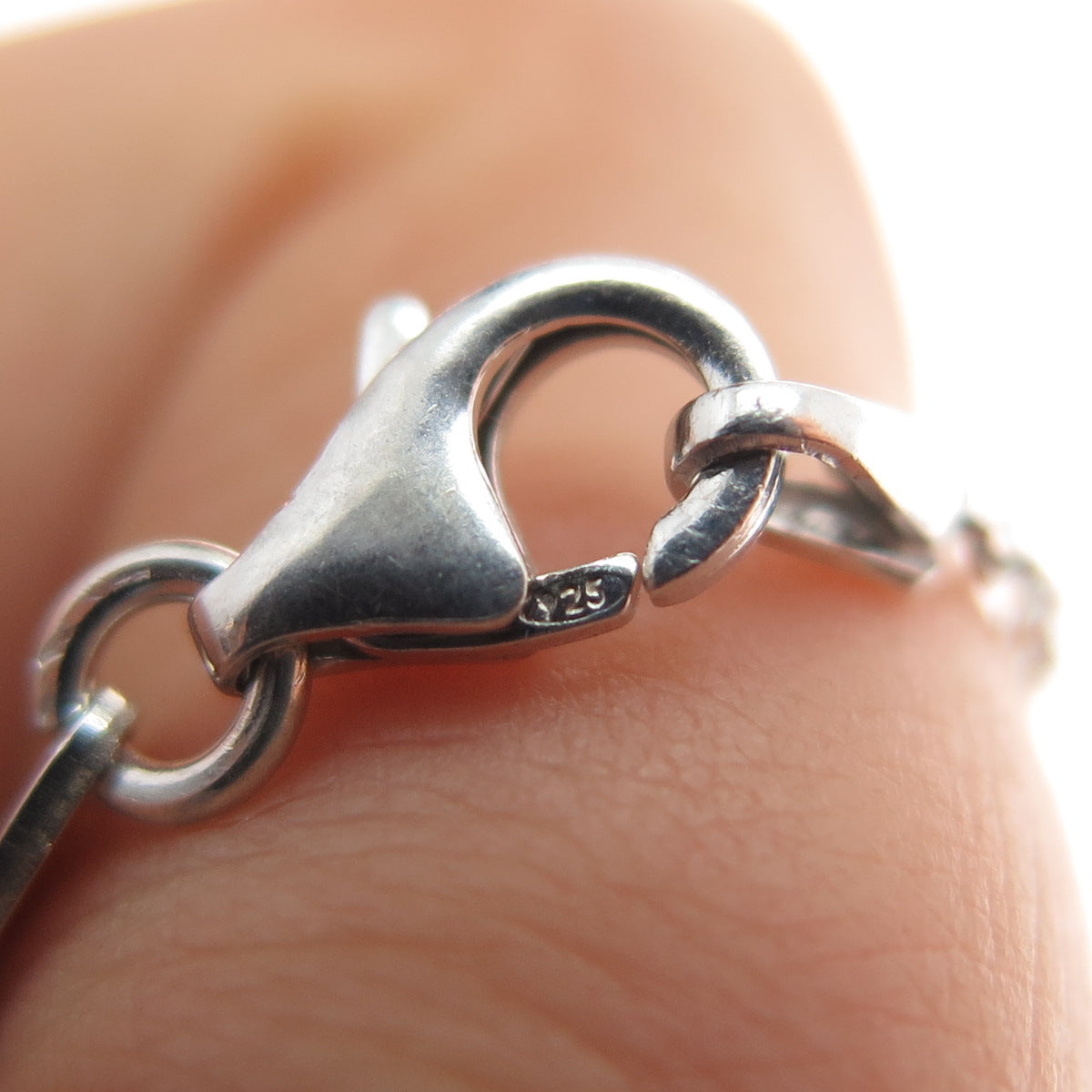 925 Sterling Silver Italy Heart Pendant Adjustable Cable Chain Necklace 24"