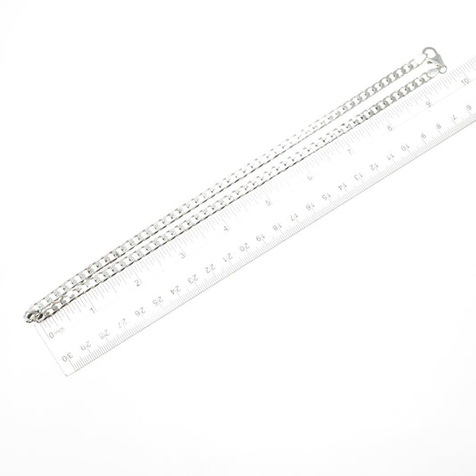 925 Sterling Silver Vintage Curb Chain Necklace 20"