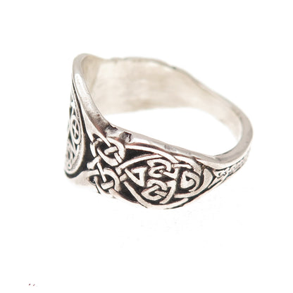 925 Sterling Silver Vintage Multi-Faith Pentagram Oxidized Ring Size 10