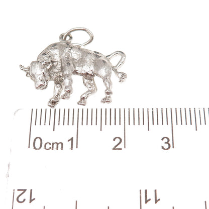 Rembrandt 925 Sterling Silver Vintage Taurus Zodiac Sign 3D Charm Pendant