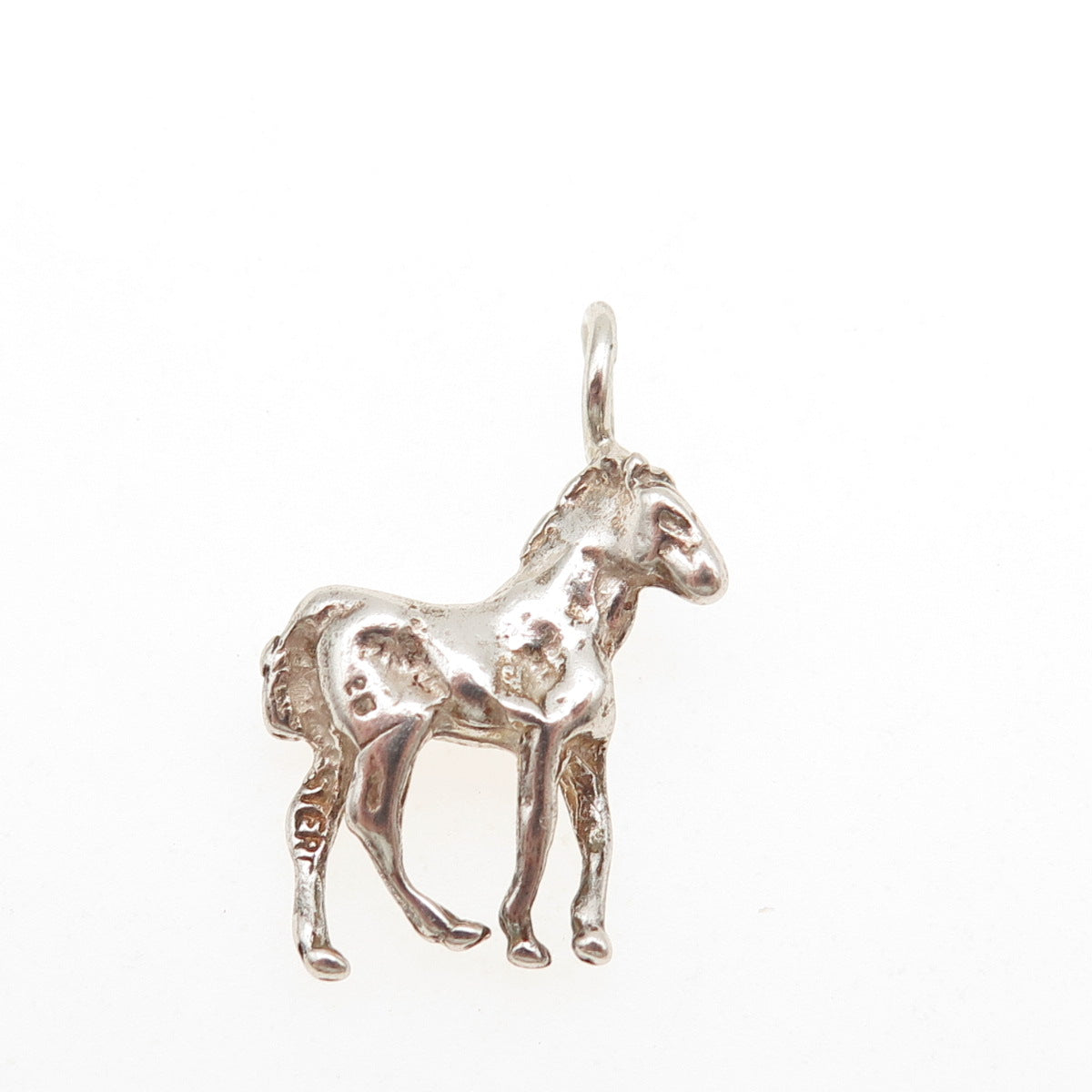 925 Sterling Silver Vintage Horse Mini 3D Charm Pendant