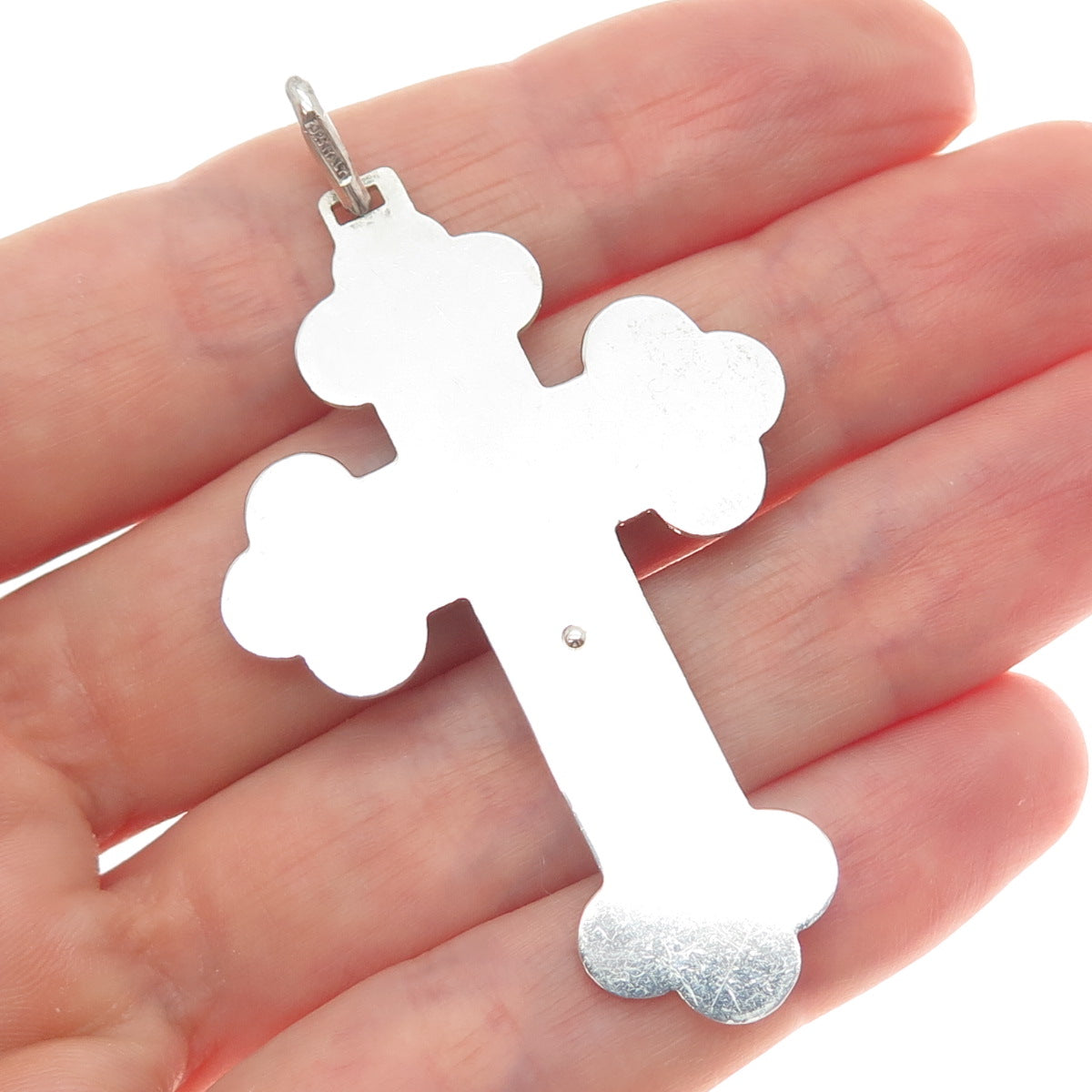 925 Sterling Silver Vintage Italy Crucifix Cross Religious Charm Pendant