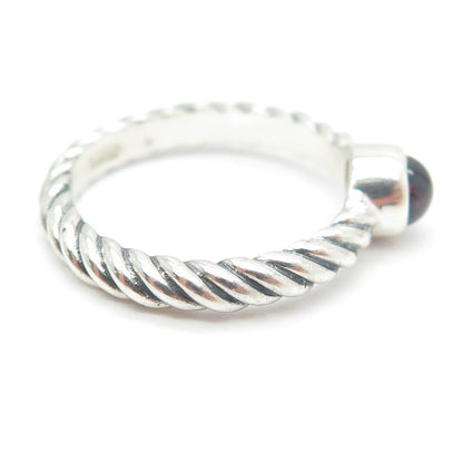 925 Sterling Silver Vintage Real Tourmaline Gemstone Twisted Ring Size 8.25