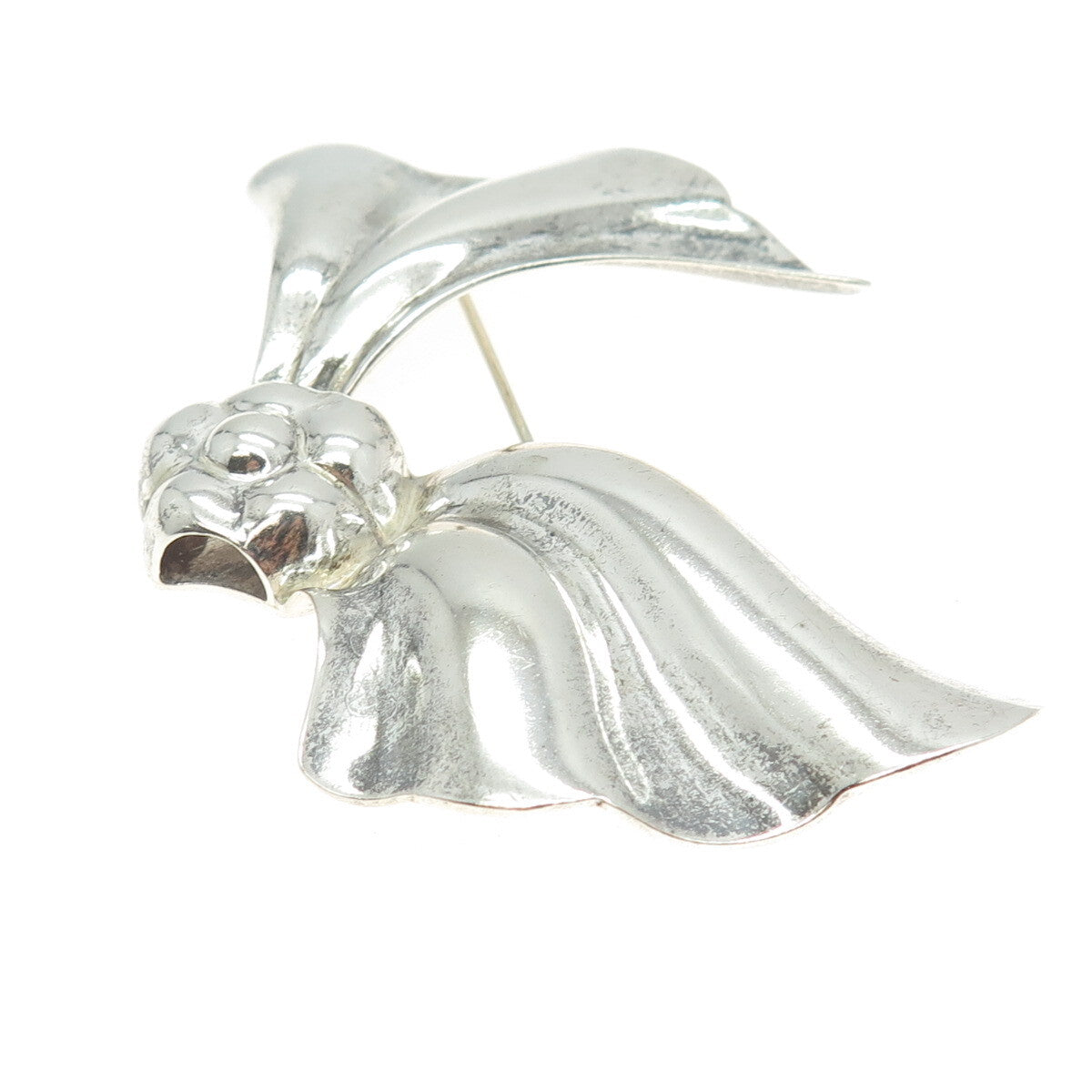 BAYANIHAN 925 Sterling Silver Vintage Floral Pin Brooch