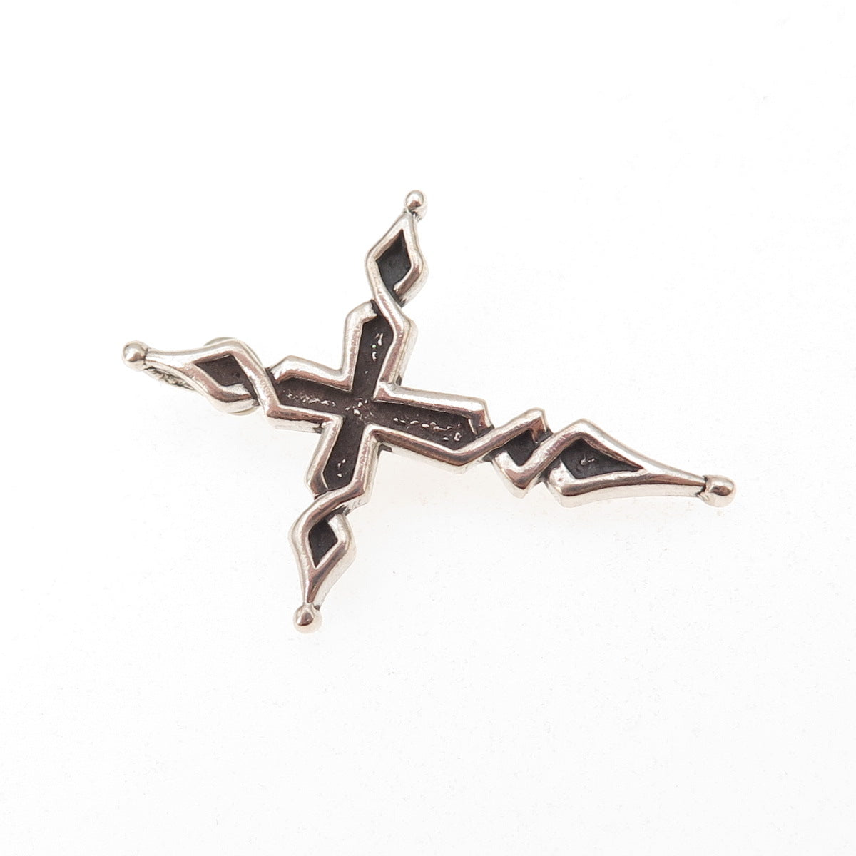 Sunwest 925 Sterling Silver Vintage Cross Oxidized Charm Pendant