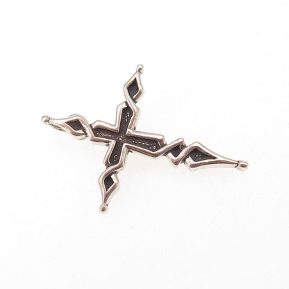Sunwest 925 Sterling Silver Vintage Cross Oxidized Charm Pendant
