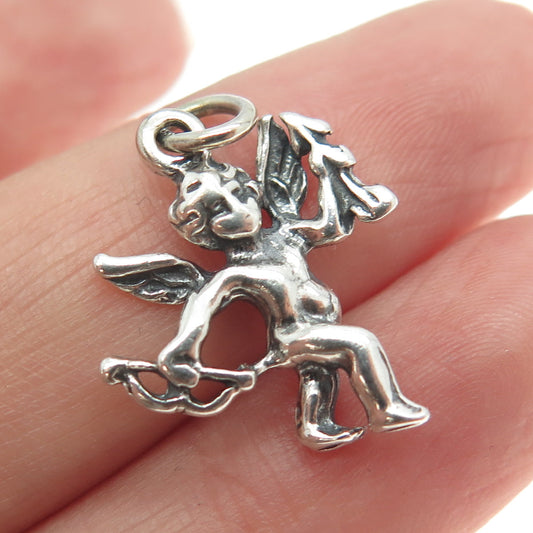 925 Sterling Silver Vintage Cupid Charm Pendant