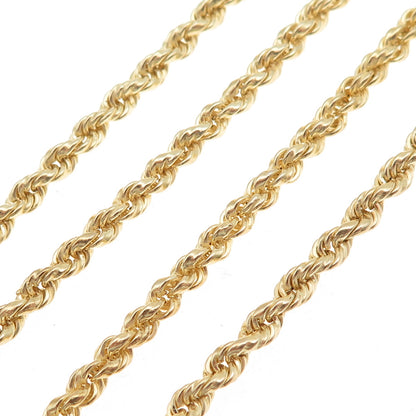 925 Sterling Silver Gold Plated Twisted Rope Chain Necklace 24"