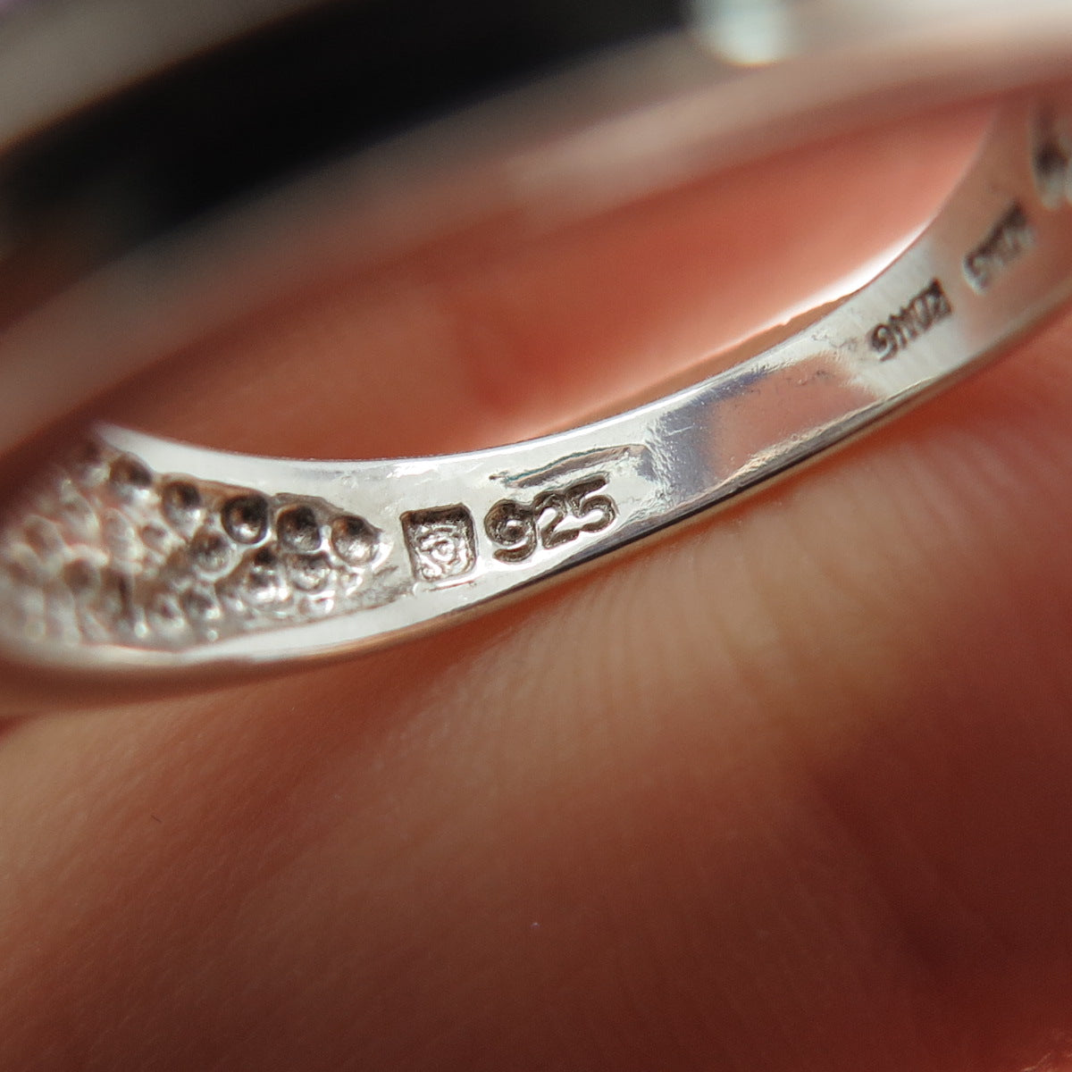 MICHELLE ALBALA 925 Sterling Vintage Real Princess-Cut Amethyst Ring Size 7.5