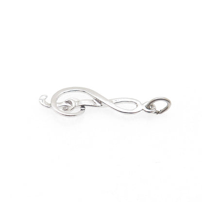 GRIFFITH & SONS CO. 925 Sterling Silver Vintage Treble Clef Charm Pendant