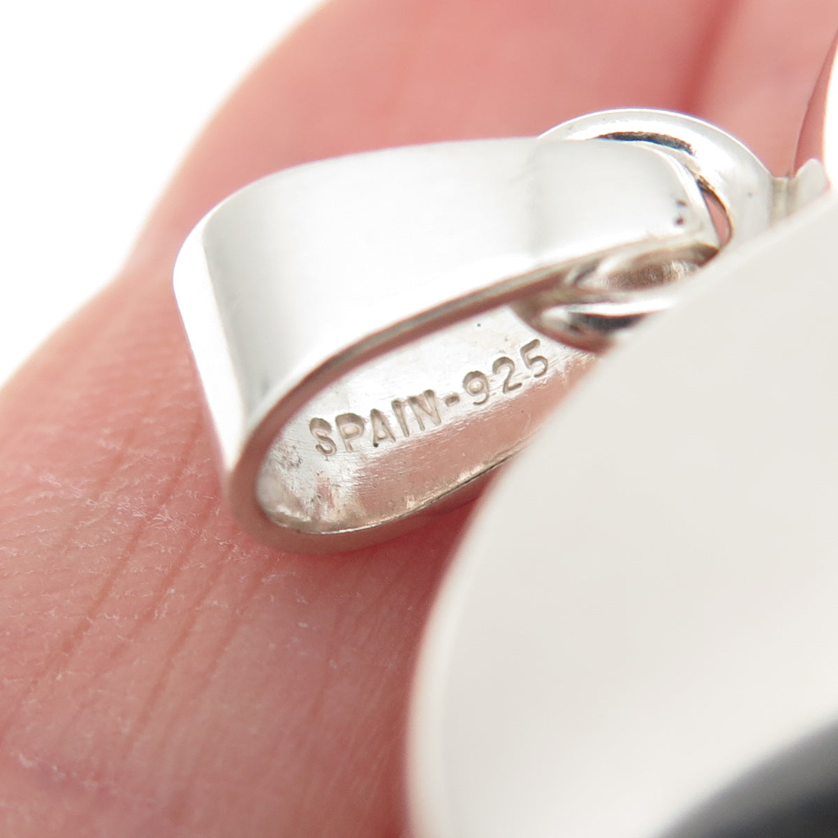 JONDELL 925 Sterling Silver Vintage Spain Puffy Heart Charm Pendant