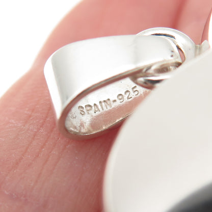 JONDELL 925 Sterling Silver Vintage Spain Puffy Heart Charm Pendant