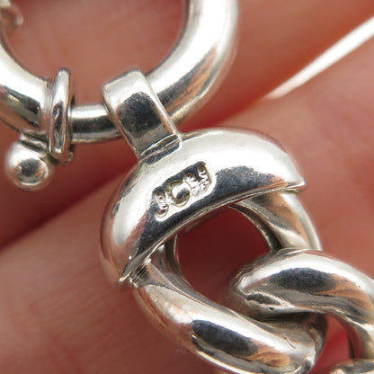 JCM Jacmel Mauritius 925 Sterling Silver Vintage Italy Cuban Link Bracelet 8.25"