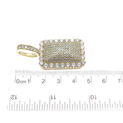 DESIGNS BY YAGI 925 Sterling Gold Plated Round-Cut Shaped C Z Sparkle Pendant