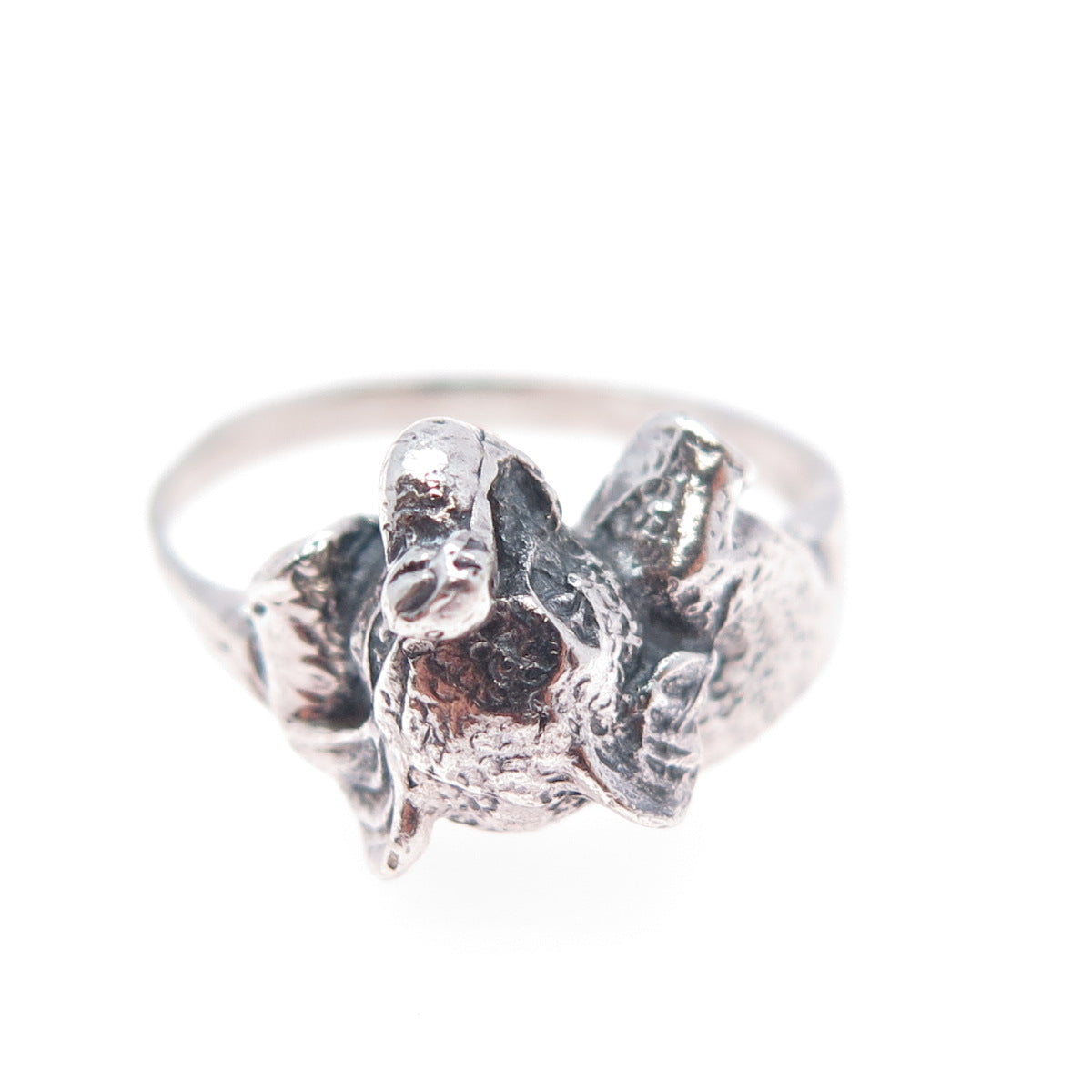 925 Sterling Silver Vintage Elephant Oxidized Ring Size 8.75