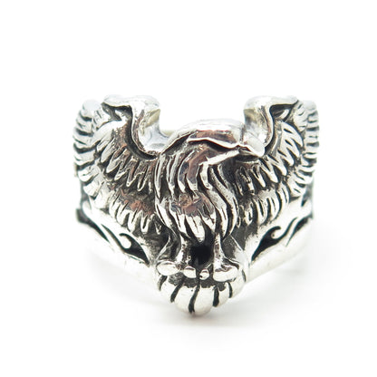 Silver Rings Men 925 Sterling Silver Eagle Biker Ring Size 12