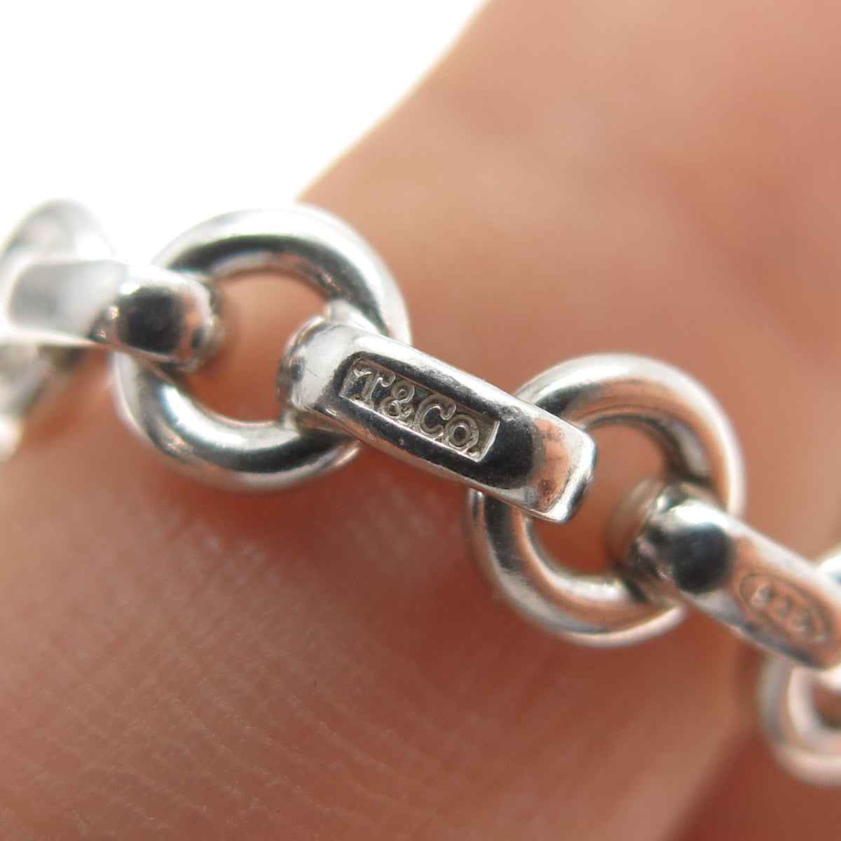 TIFFANY & CO. 925 Sterling Silver Vintage Italy Cable Chain Necklace 16"