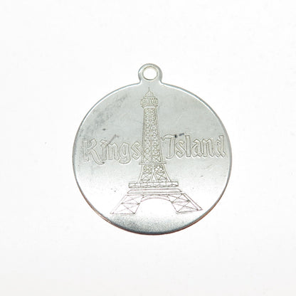 Rosecraft Sterling Silver Vintage Engraved Kings Island Round Tag Charm Pendant