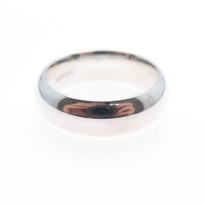 925 Sterling Silver Vintage Classic Wedding Band Ring Size 6