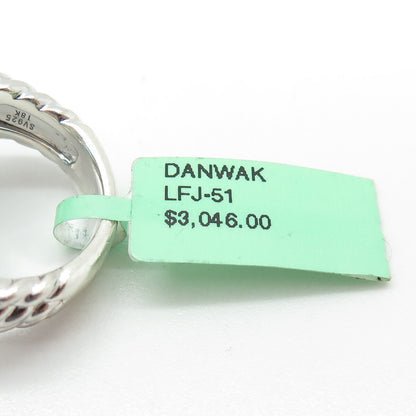 DANWAK 18K Gold Sterling 16 Diamond 0.20ct & Blue Topaz 10.09ct Ring Size 7