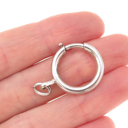925 Sterling Silver Antique Art Deco Bracelet / Necklace Spring Ring Lock Clasp