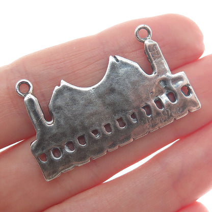 925 Sterling Silver Vintage Jerusalem Centerpiece Oxidized Pendant