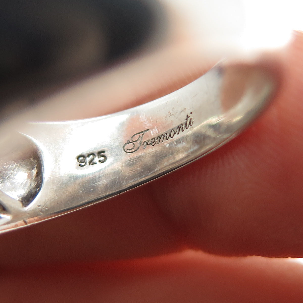 TREMONTI 925 Sterling Silver Vintage Real Opal Modernist Ring Size 10