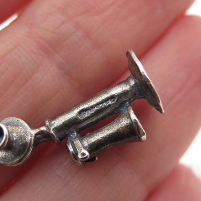 Maisels Indian Post 925 Sterling Vintage Retro Candlestick Phone Mini 3D Pendant