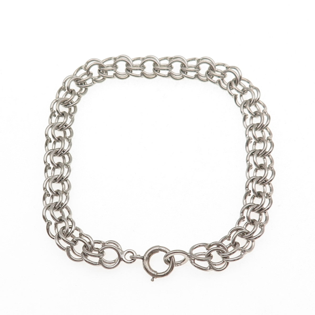925 Sterling Silver Antique Art Deco Bismark Link Bracelet 7.5"