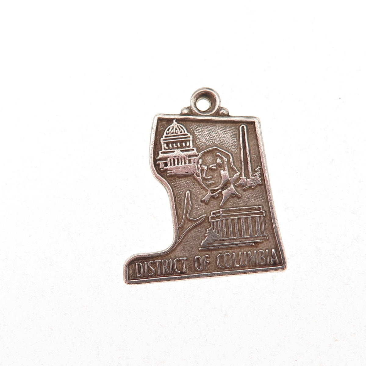 Maisels 925 Sterling Silver Vintage District of Columbia Oxidized Charm Pendant