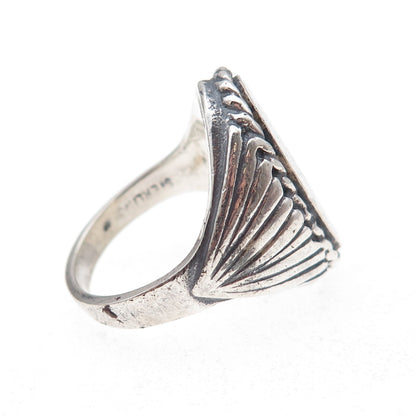 James Francisco Old Pawn Sterling Silver Vintage Turquoise Inlay Ring Size 8.75