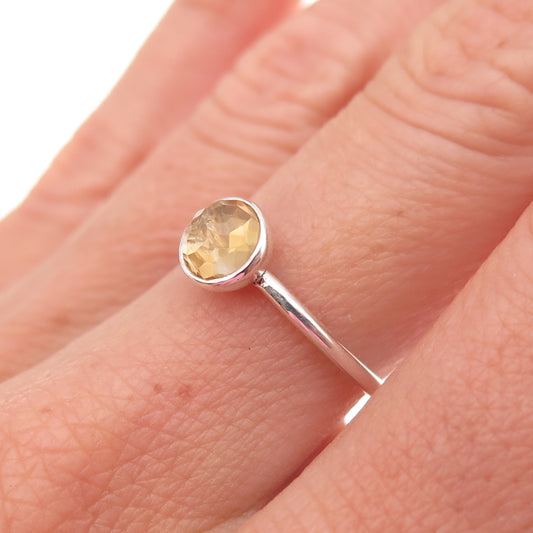 Pandora 925 Sterling Silver Real Citrine November Birthstone Droplet Ring Size 6