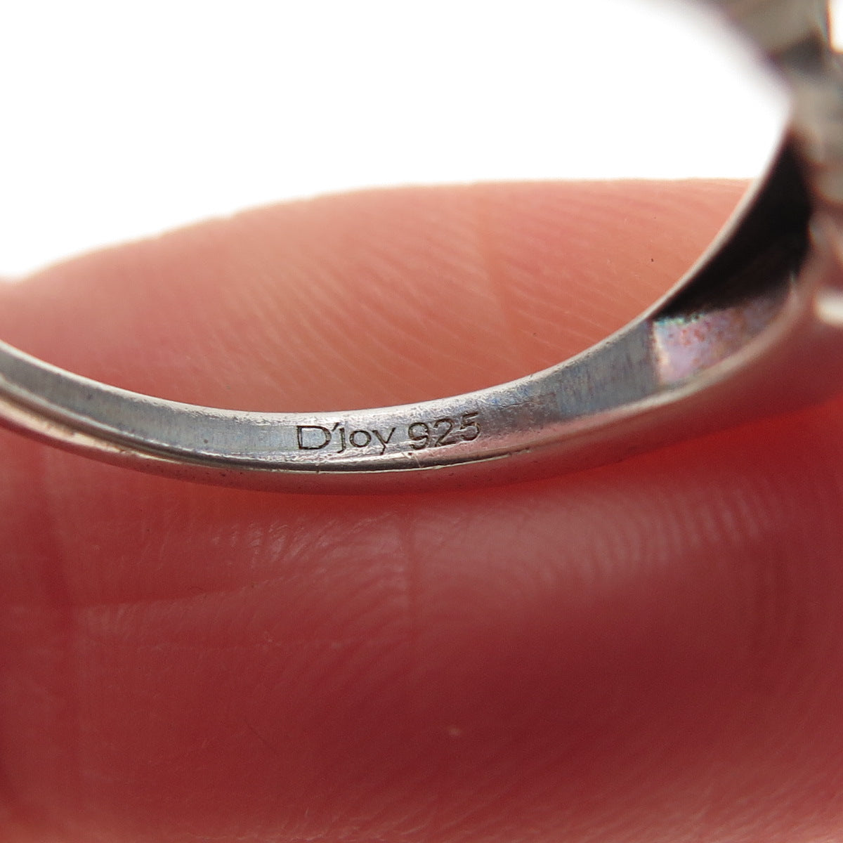 D'JOY 925 Sterling Silver Vintage Real Oval-Cut White Topaz Ring Size 5.75