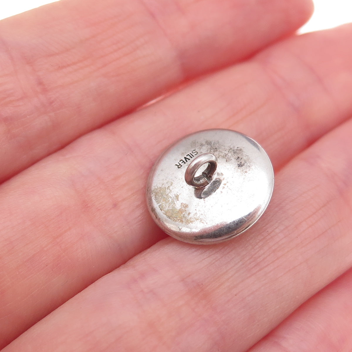 925 Sterling Silver Antique Art Deco Real Akoya Pearl & MOP Button