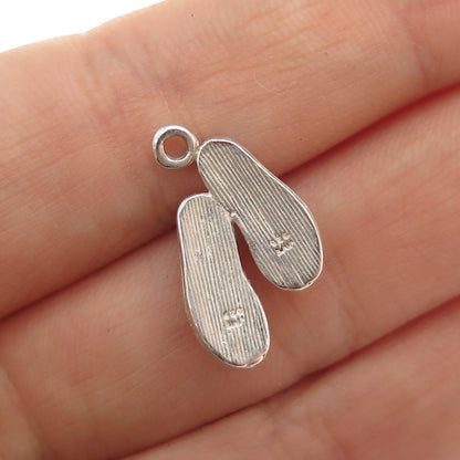 J.M. FISHER & CO 925 Sterling Silver Vintage Flip Flops Minimalist Charm Pendant