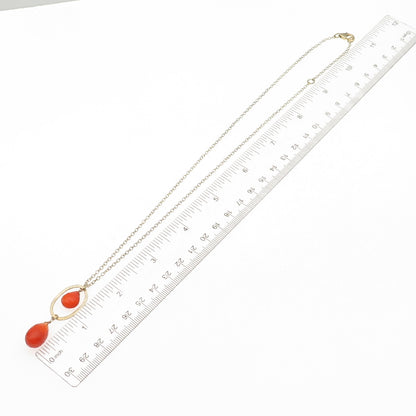 925 Sterling Silver Gold Plated Real Carnelian Chain Necklace 18-20"