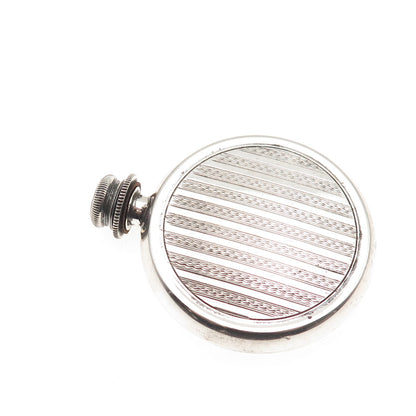 900 Silver Antique Art Deco Oxidized Round Perfume Bottle