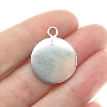 925 Sterling Silver Vintage Enamel Sunrise Minimalist Charm Pendant