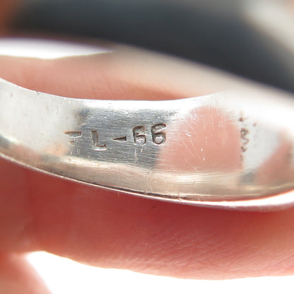 925 Sterling Silver 2-Tone Vintage Mexico Modernist Arrow Ring Size 7.75
