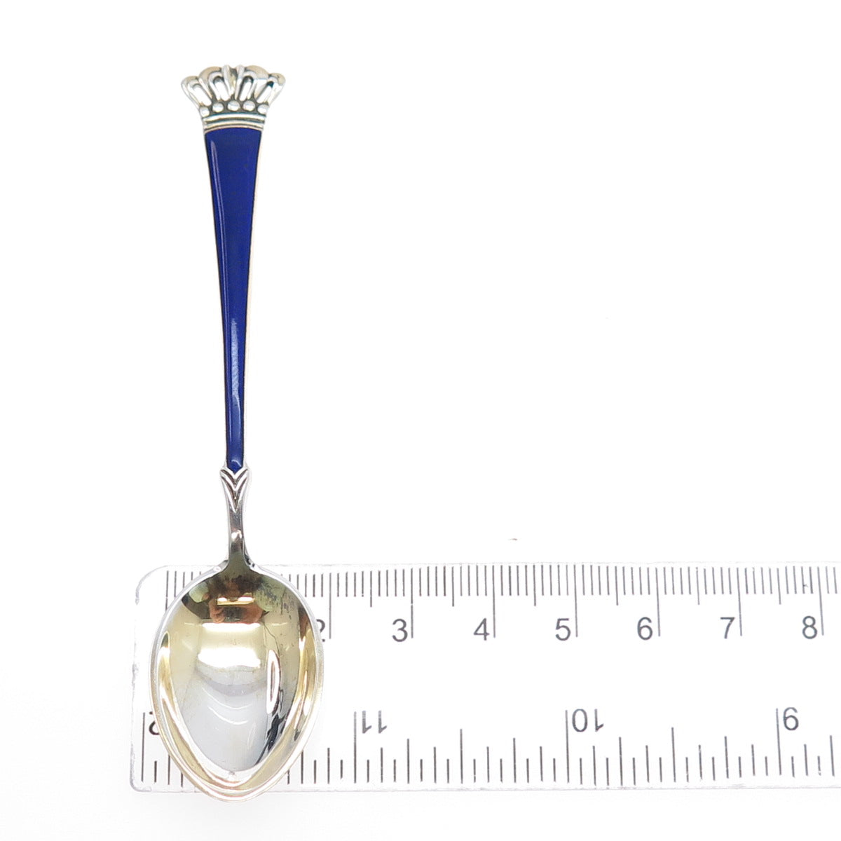 EGON LAURIDSEN 925S Sterling Gold Plated Vintage Denmark Enamel Coffee Spoon
