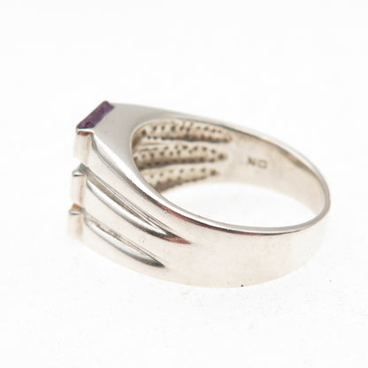 Chapal Zenray Sterling Silver Vintage Real Topaz Citrine Amethyst Ring Size 7.25