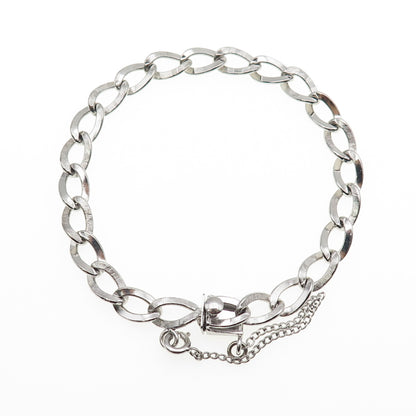 A&Z HAYWARD 925 Sterling Silver Vintage Curb Link Bracelet 7.25"