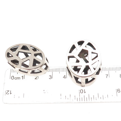 Victoria Varga 925 Sterling 14K Gold Posts Vintage Modernist Oxidized Earrings